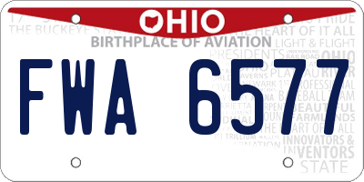 OH license plate FWA6577