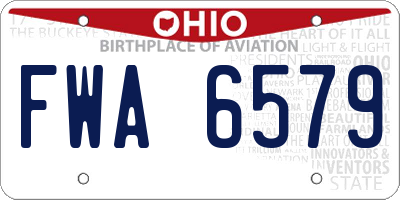 OH license plate FWA6579