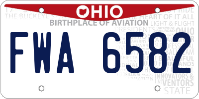 OH license plate FWA6582