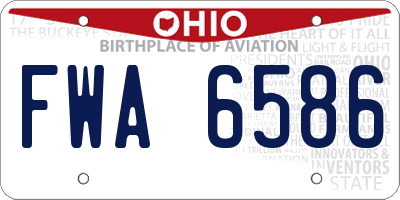 OH license plate FWA6586