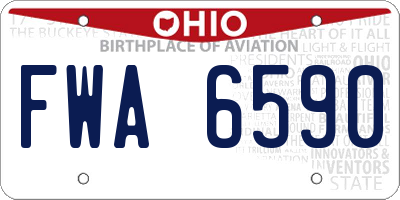 OH license plate FWA6590