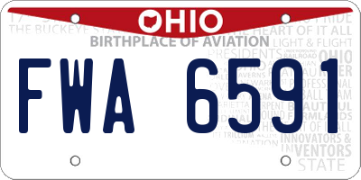 OH license plate FWA6591