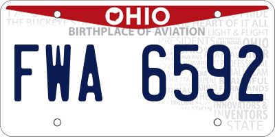 OH license plate FWA6592