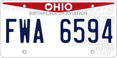 OH license plate FWA6594