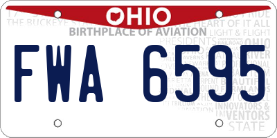 OH license plate FWA6595