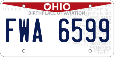 OH license plate FWA6599