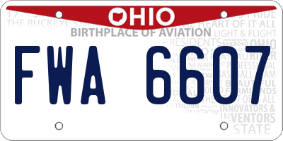 OH license plate FWA6607