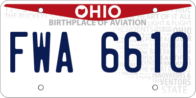 OH license plate FWA6610