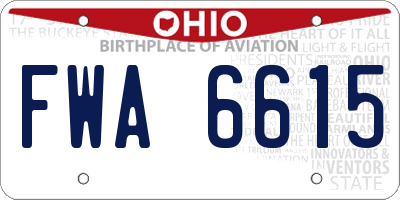 OH license plate FWA6615
