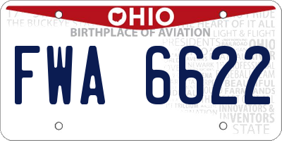 OH license plate FWA6622