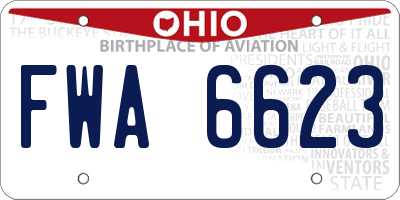 OH license plate FWA6623