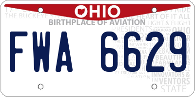 OH license plate FWA6629