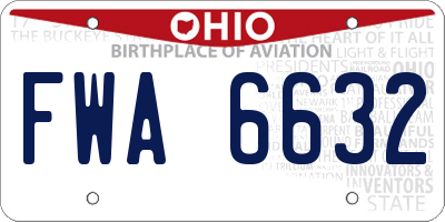 OH license plate FWA6632