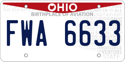 OH license plate FWA6633