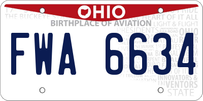 OH license plate FWA6634