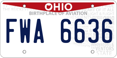 OH license plate FWA6636