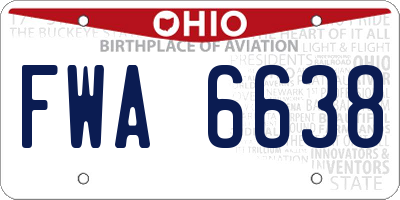 OH license plate FWA6638