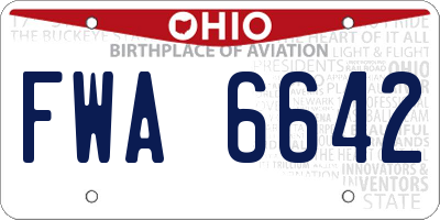 OH license plate FWA6642