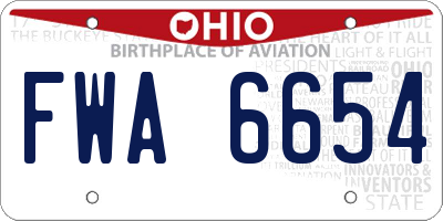 OH license plate FWA6654