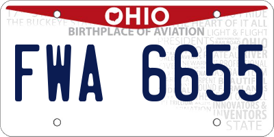 OH license plate FWA6655