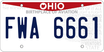 OH license plate FWA6661