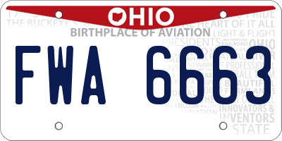 OH license plate FWA6663