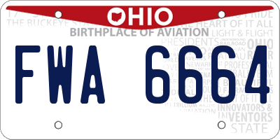 OH license plate FWA6664