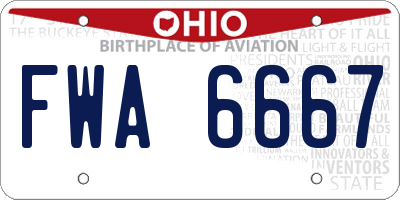 OH license plate FWA6667