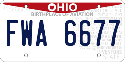 OH license plate FWA6677