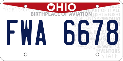 OH license plate FWA6678