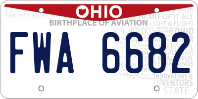 OH license plate FWA6682