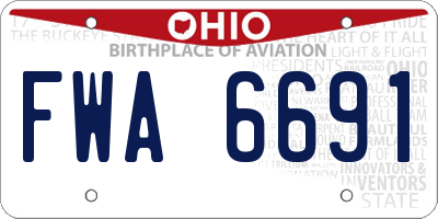 OH license plate FWA6691