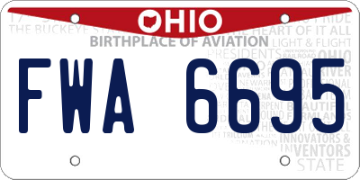 OH license plate FWA6695