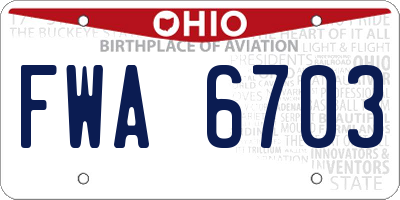 OH license plate FWA6703