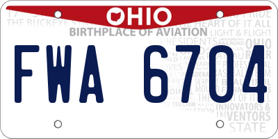 OH license plate FWA6704