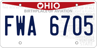 OH license plate FWA6705