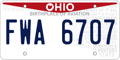 OH license plate FWA6707