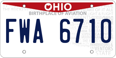 OH license plate FWA6710