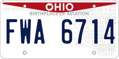 OH license plate FWA6714