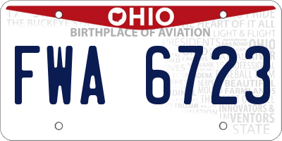 OH license plate FWA6723