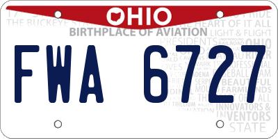 OH license plate FWA6727