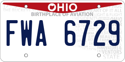 OH license plate FWA6729