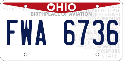 OH license plate FWA6736