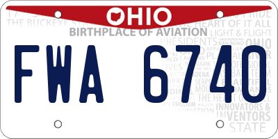 OH license plate FWA6740