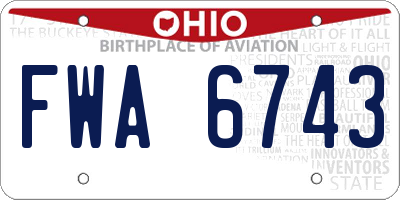 OH license plate FWA6743