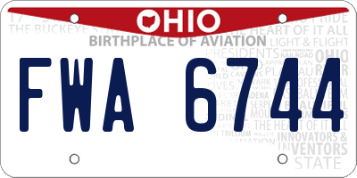 OH license plate FWA6744