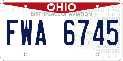 OH license plate FWA6745
