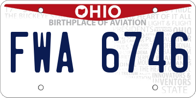 OH license plate FWA6746