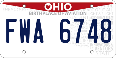 OH license plate FWA6748