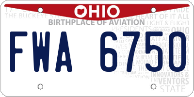 OH license plate FWA6750